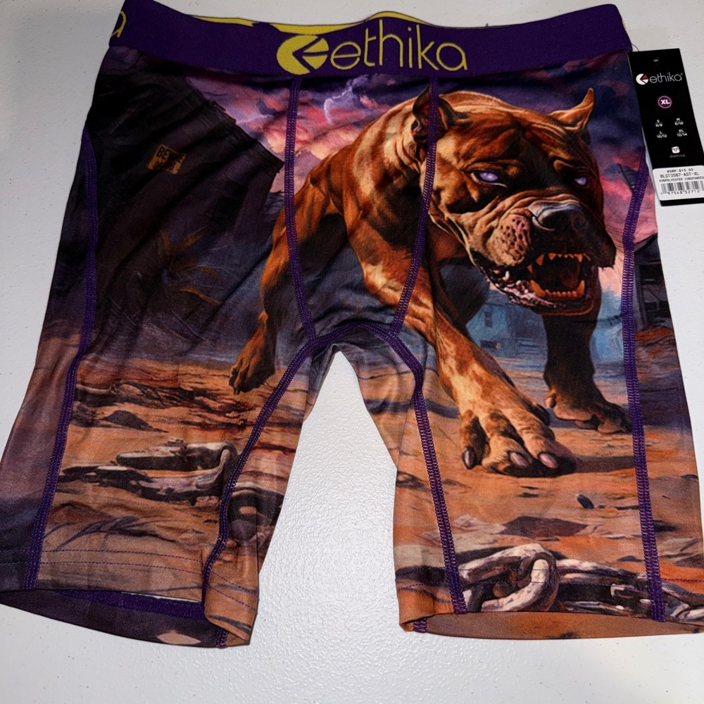 Ethika Boxer Briefs Kids XL 12/14 Multicolor New Pitbull Dog Graphic Athletic